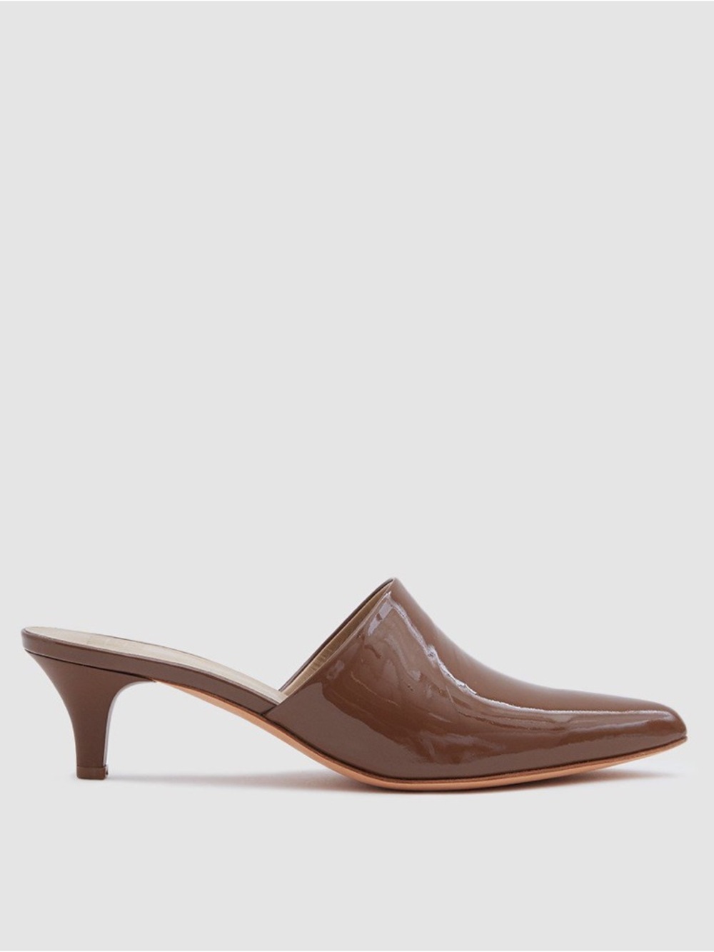 Maryam Nassir Zadeh Andres Patent Leather Kitten Heel Mules